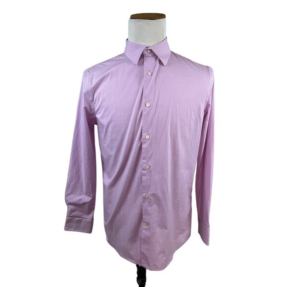 Banana Republic Mens Wrinkle-Resistant Slim Fit Pink Button-Down Shirt Size M - Picture 1 of 8